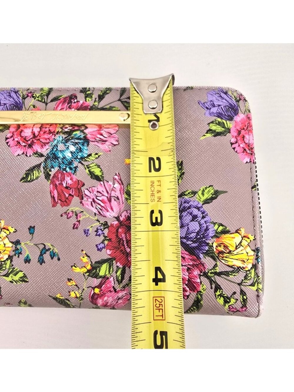 Betsey Johnson Floral Print Zip-Around Wallet With Wrist Strap - Picture 9 of 10